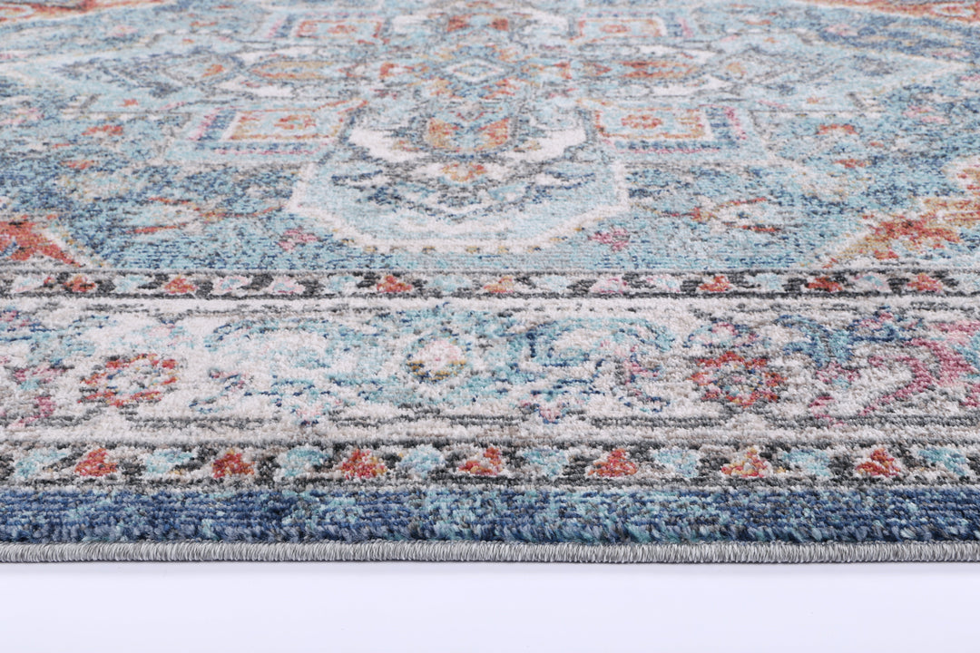 Salsa Maykel Blue & Terracotta Transitional Rug - SALS04