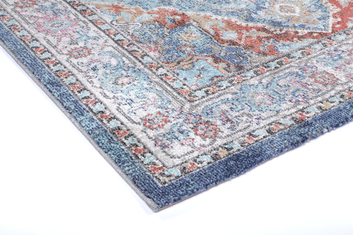 Salsa Maykel Blue & Terracotta Transitional Rug - SALS04