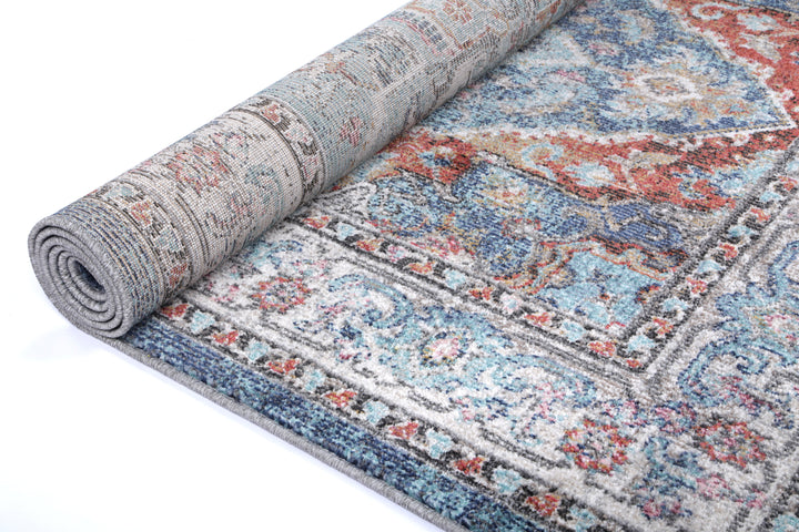 Salsa Maykel Blue & Terracotta Transitional Rug - SALS04