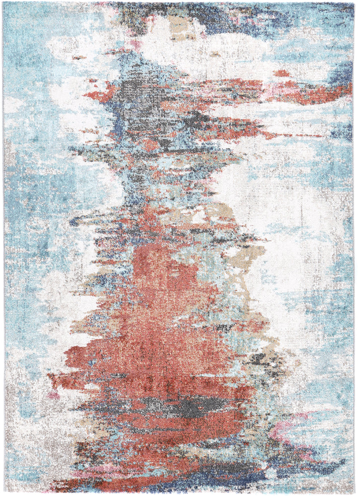 Salsa Jorge Blue & Terracotta Abstract Rug - SALS10