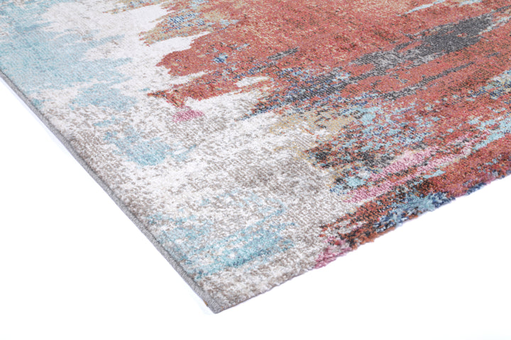 Salsa Jorge Blue & Terracotta Abstract Rug - SALS10