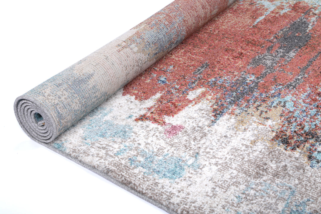 Salsa Jorge Blue & Terracotta Abstract Rug - SALS10