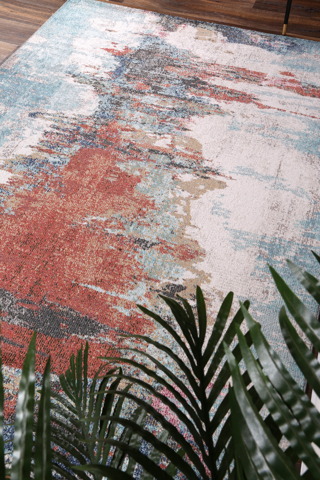 Salsa Jorge Blue & Terracotta Abstract Rug - SALS10