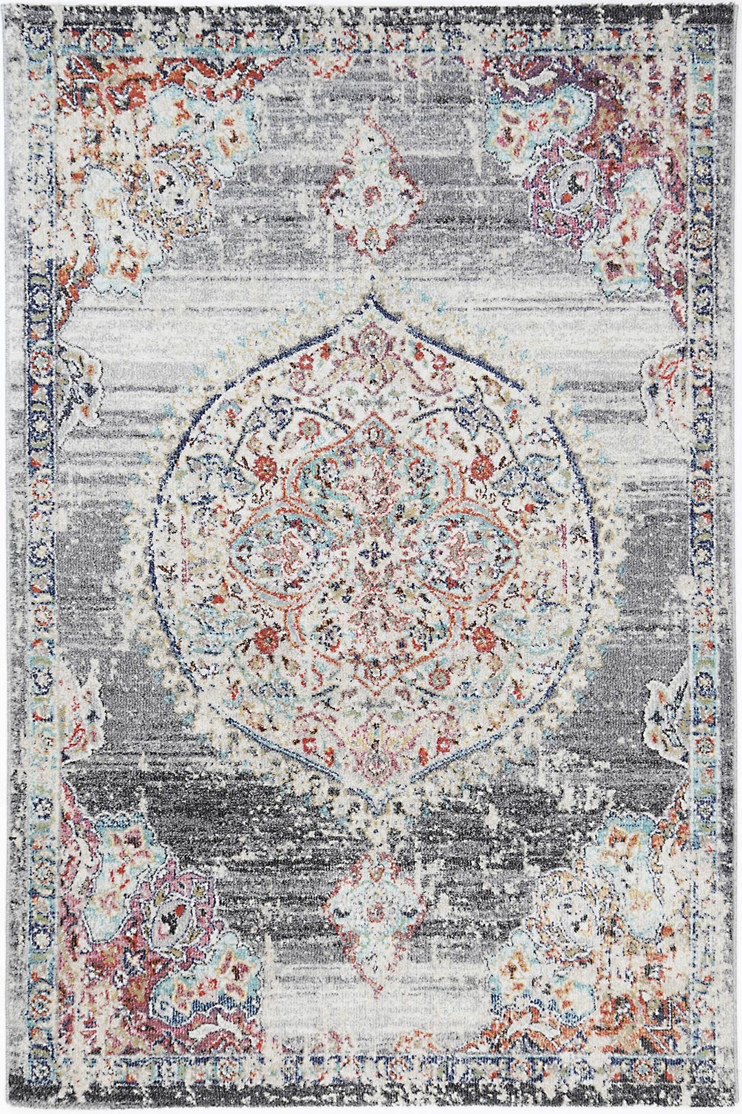 Salsa Hollow Medalion Transitional Grey Rug - 20042 095