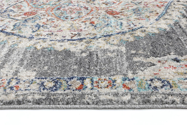 Salsa Hollow Medalion Transitional Grey Rug - 20042 095