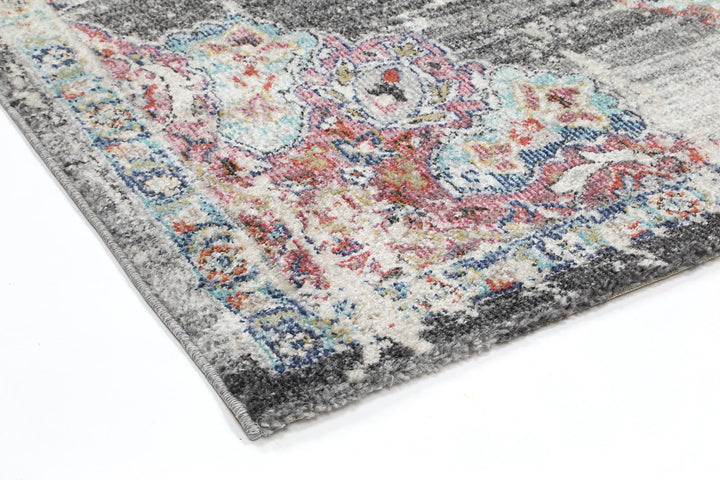 Salsa Hollow Medalion Transitional Grey Rug - 20042 095
