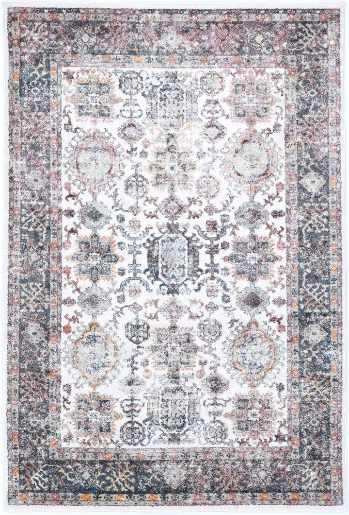 Santa Fe Camino Border Cream Rug - Sant05