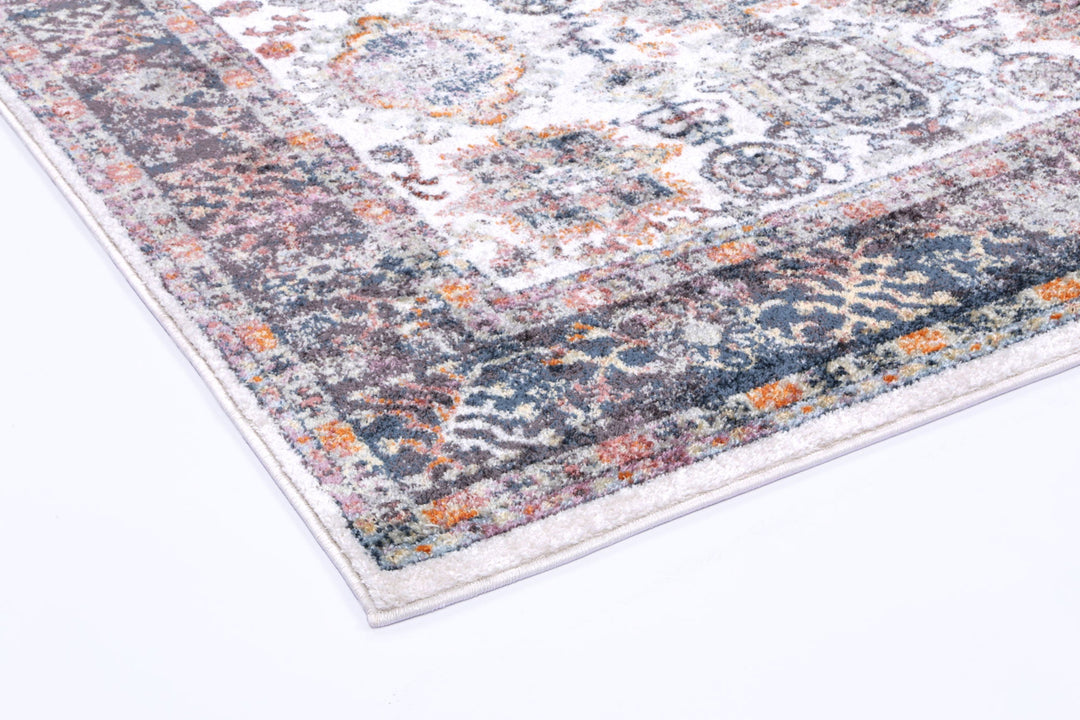 Santa Fe Camino Border Cream Rug - Sant05