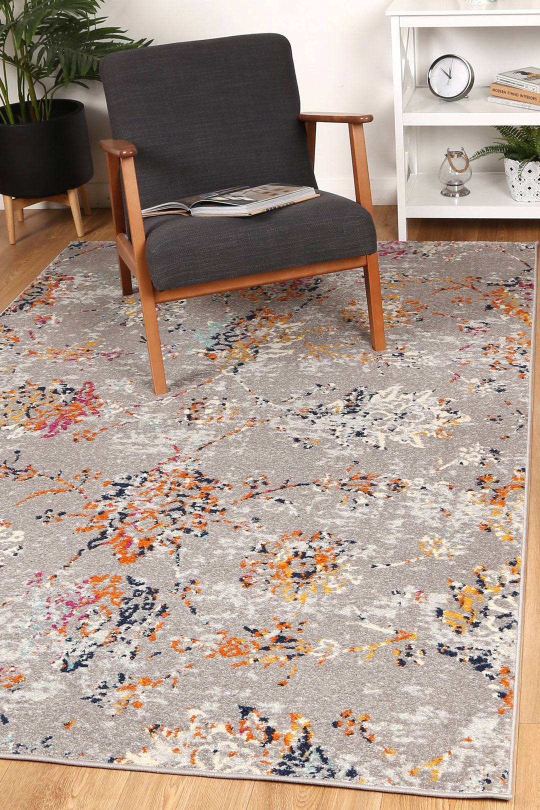Sicily Catina Grey & Multi Contemporary Rug - 01