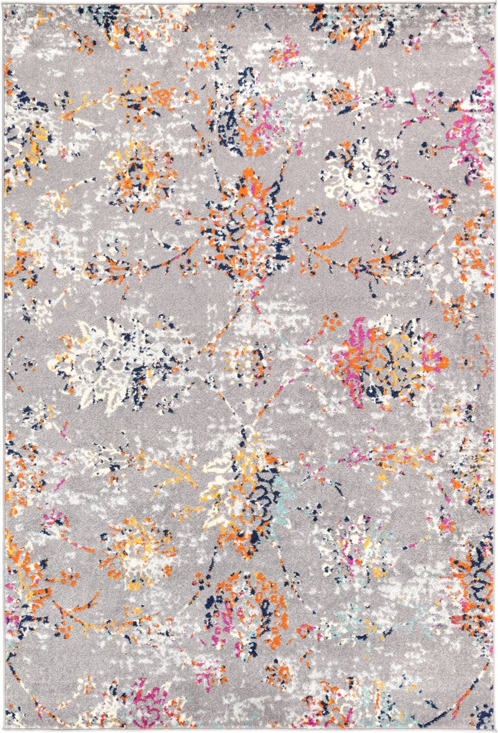 Sicily Catina Grey & Multi Contemporary Rug - 01