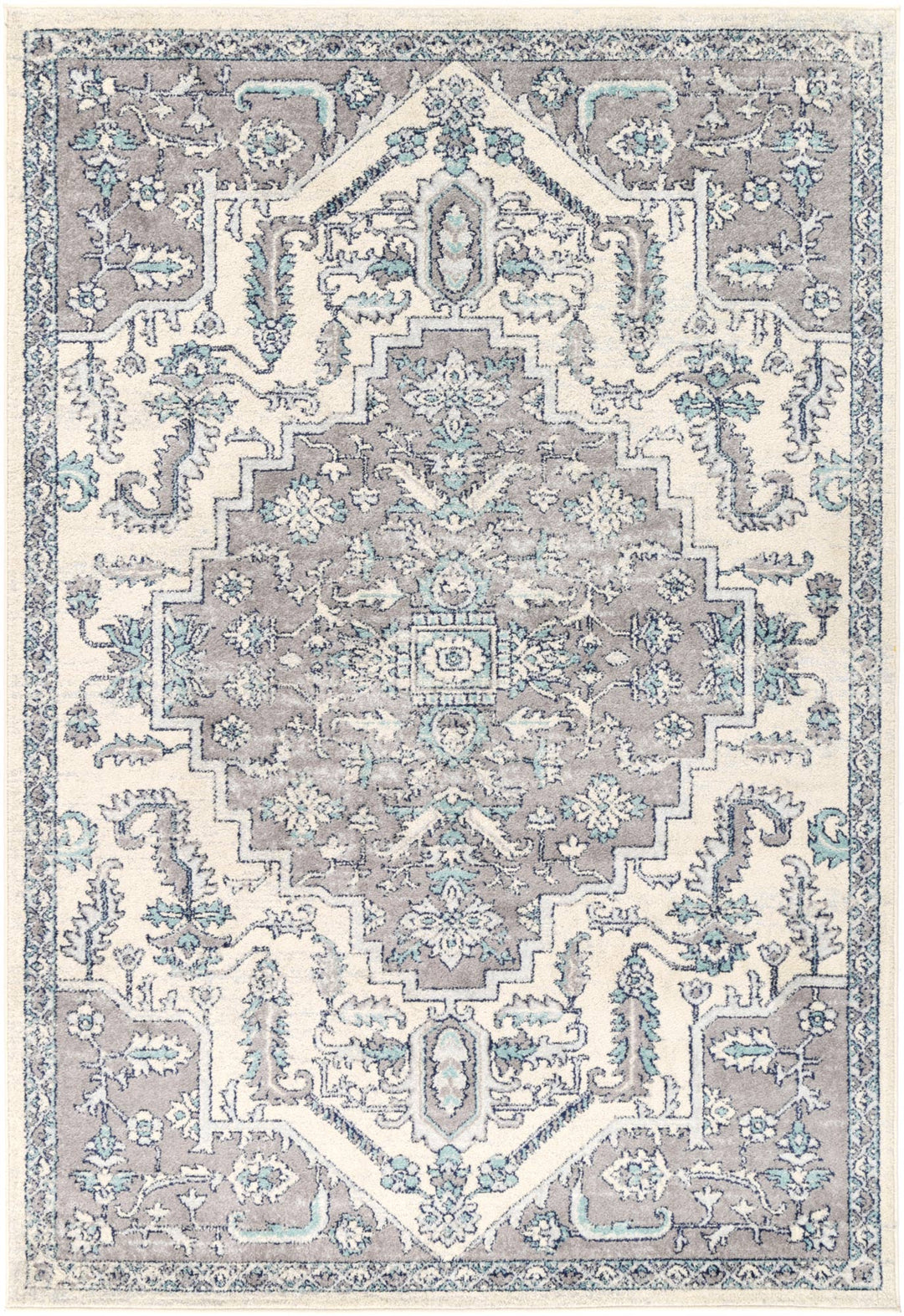 Sicily Avola Grey & Blue Transitional Rug - 03