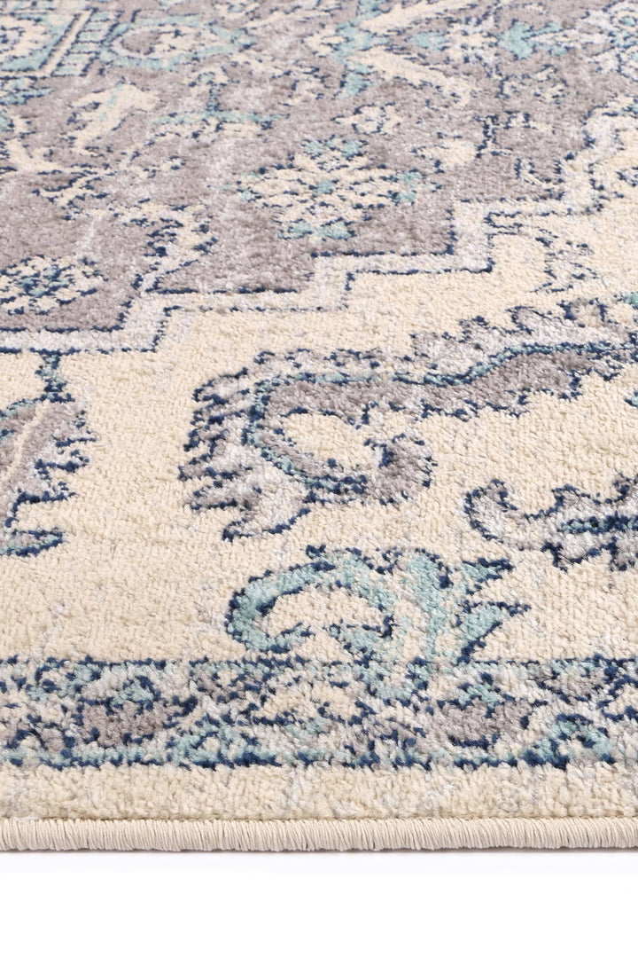 Sicily Avola Grey & Blue Transitional Rug - 03
