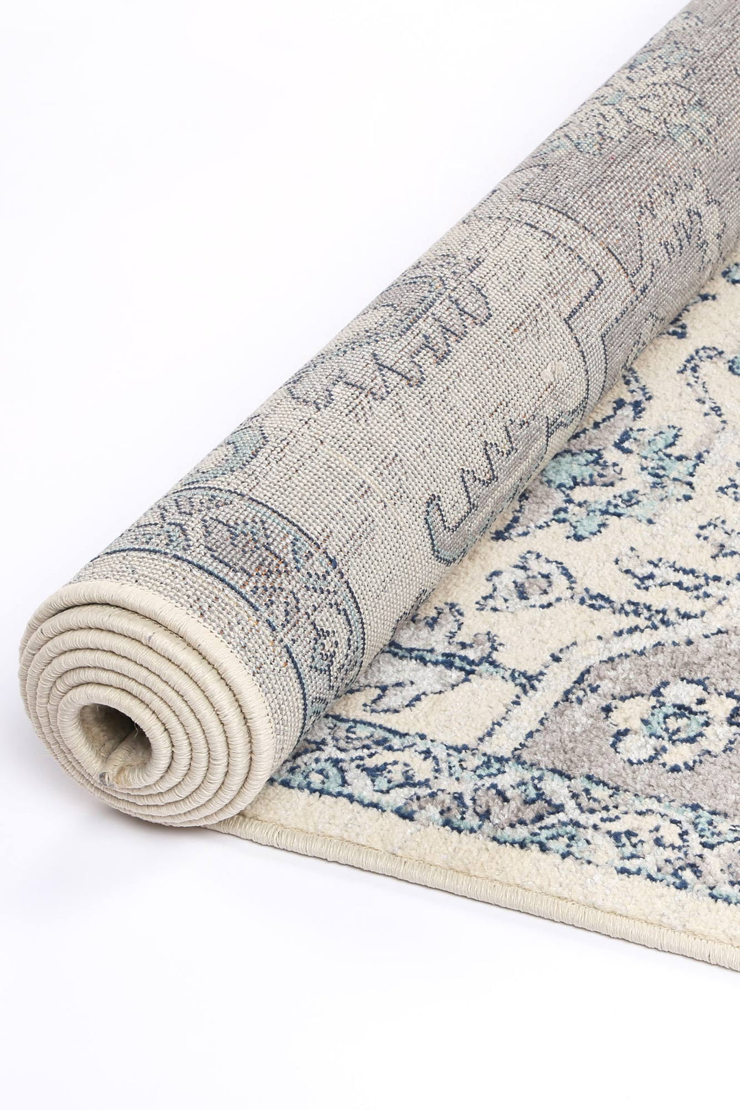Sicily Avola Grey & Blue Transitional Rug - 03