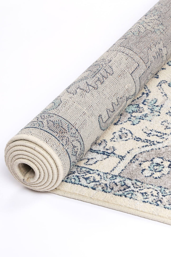 Sicily Avola Grey & Blue Transitional Rug - 03
