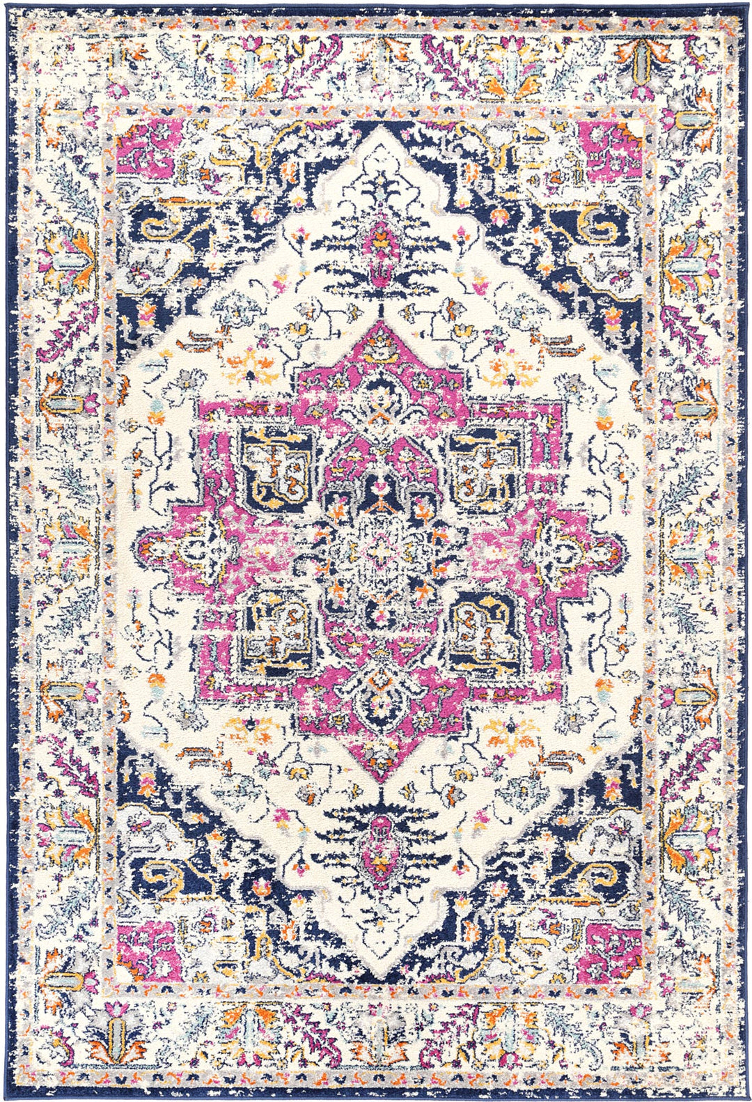Sicily Nicosia Navy & Pink Transitional Rug - 09