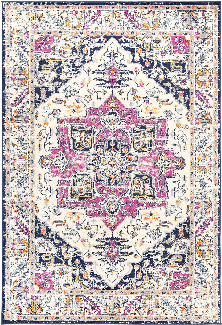 Sicily Nicosia Navy & Pink Transitional Rug - 09
