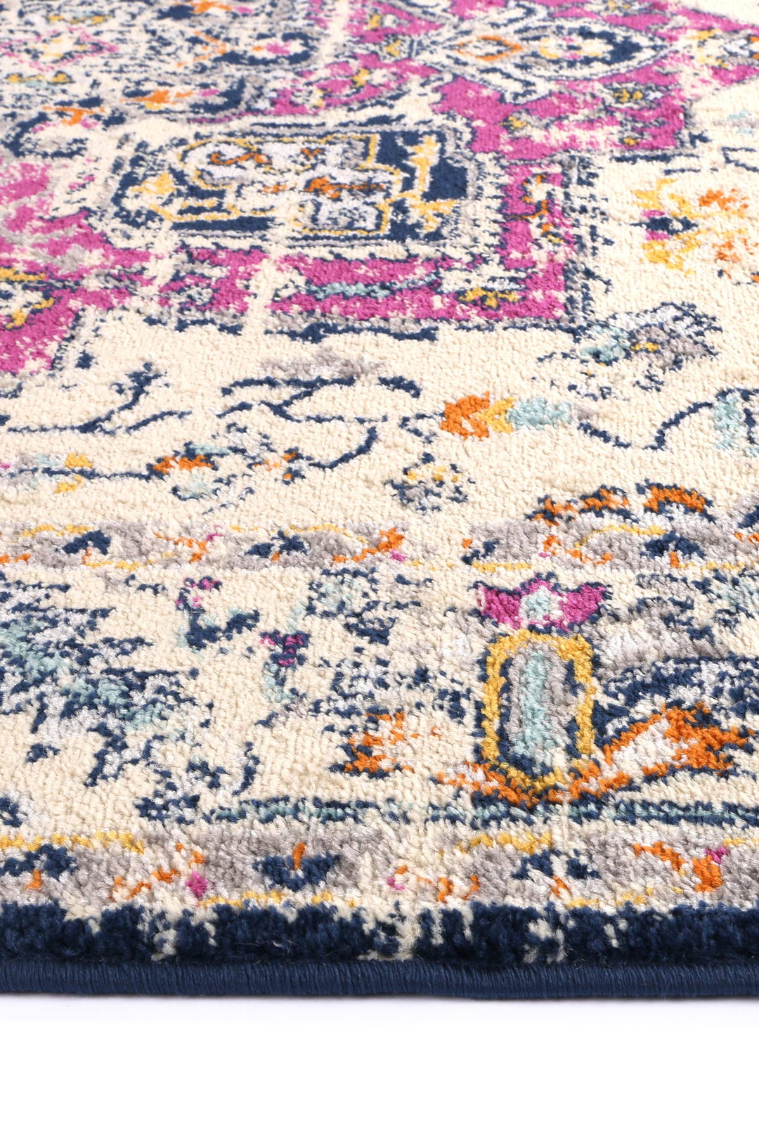 Sicily Nicosia Navy & Pink Transitional Rug - 09