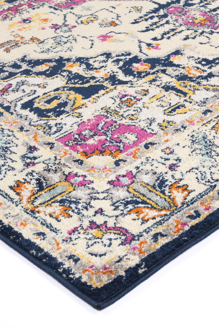 Sicily Nicosia Navy & Pink Transitional Rug - 09