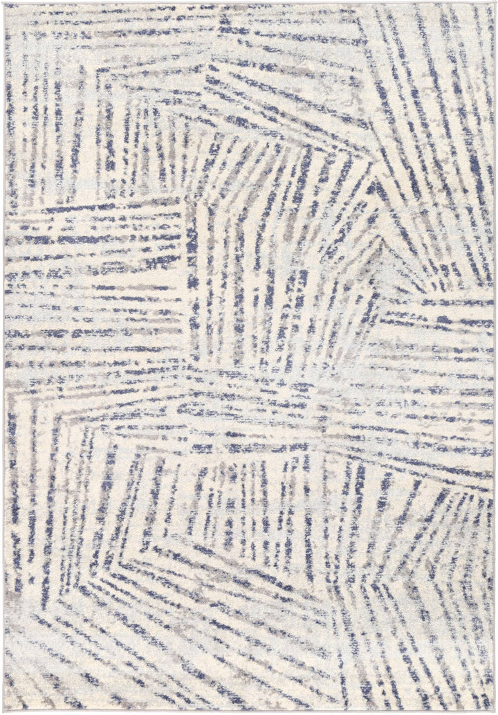 Sicily Ferraro Ivory & Blue Geometric Rug - 16