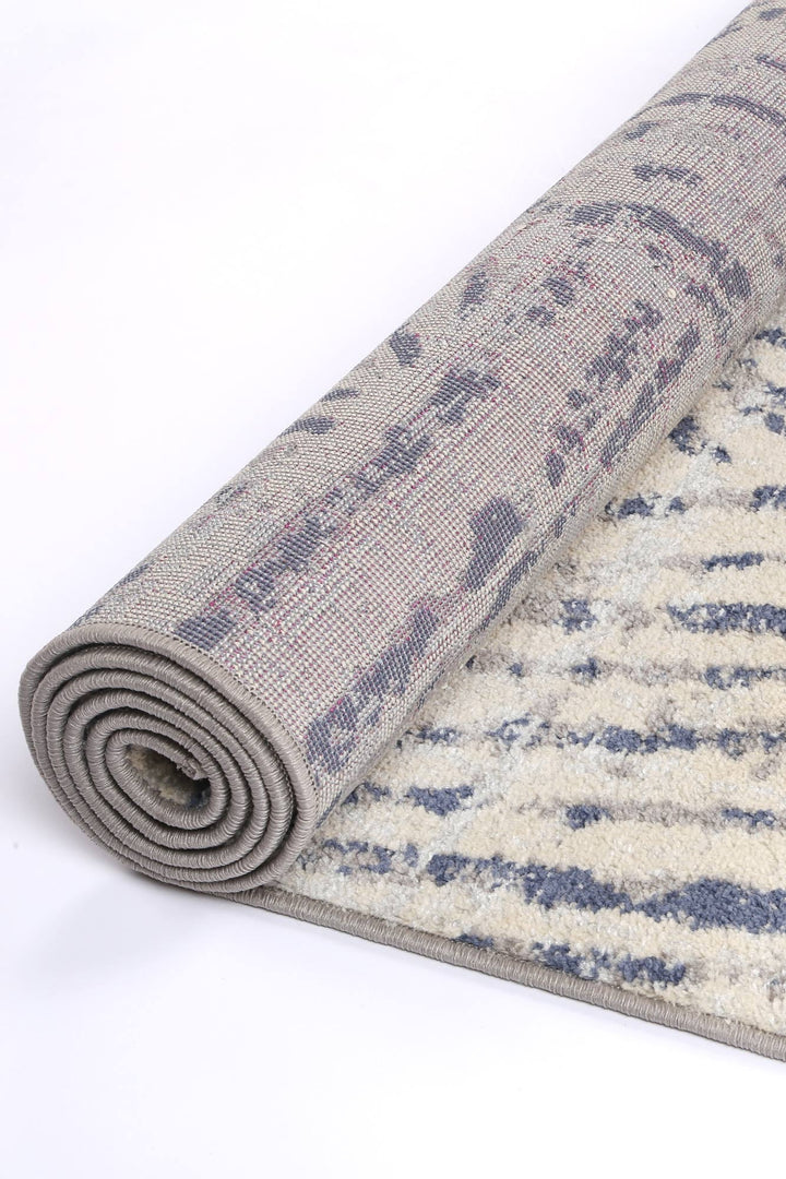 Sicily Ferraro Ivory & Blue Geometric Rug - 16