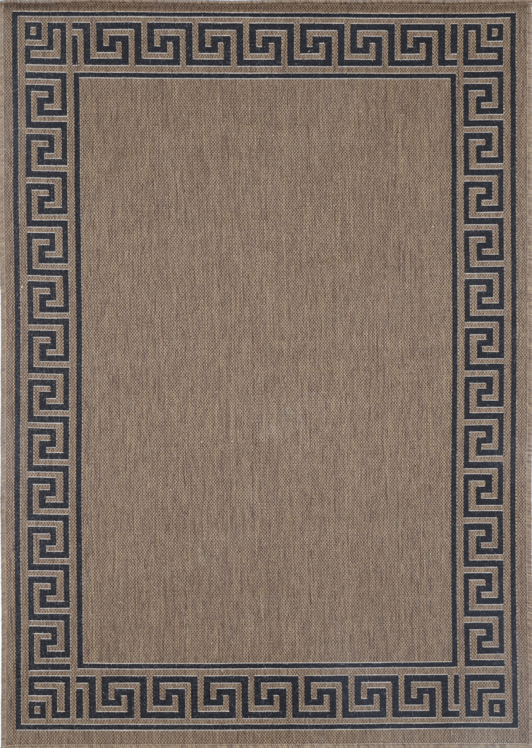 Sisalo Brown Beige Bordered Patterned Rug - 1628/991-X