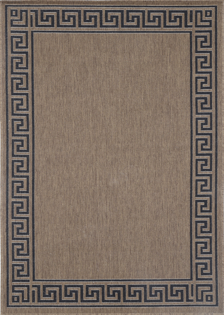 Sisalo Brown Beige Bordered Patterned Rug - 1628/991-X