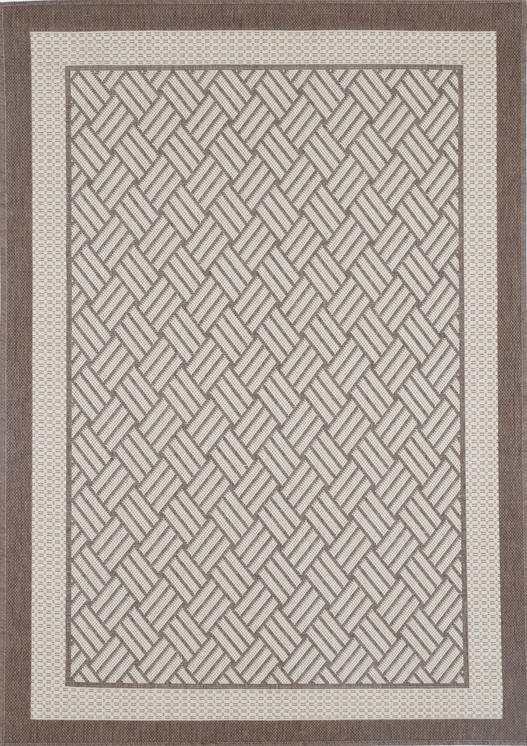 Sisalo Beige Geometric Ikat Bordered Rug - 1828/J84-D