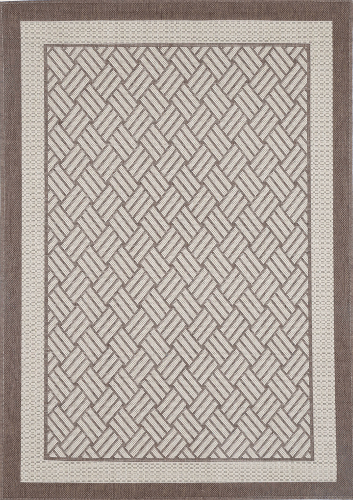 Sisalo Beige Geometric Ikat Bordered Rug - 1828/J84-D