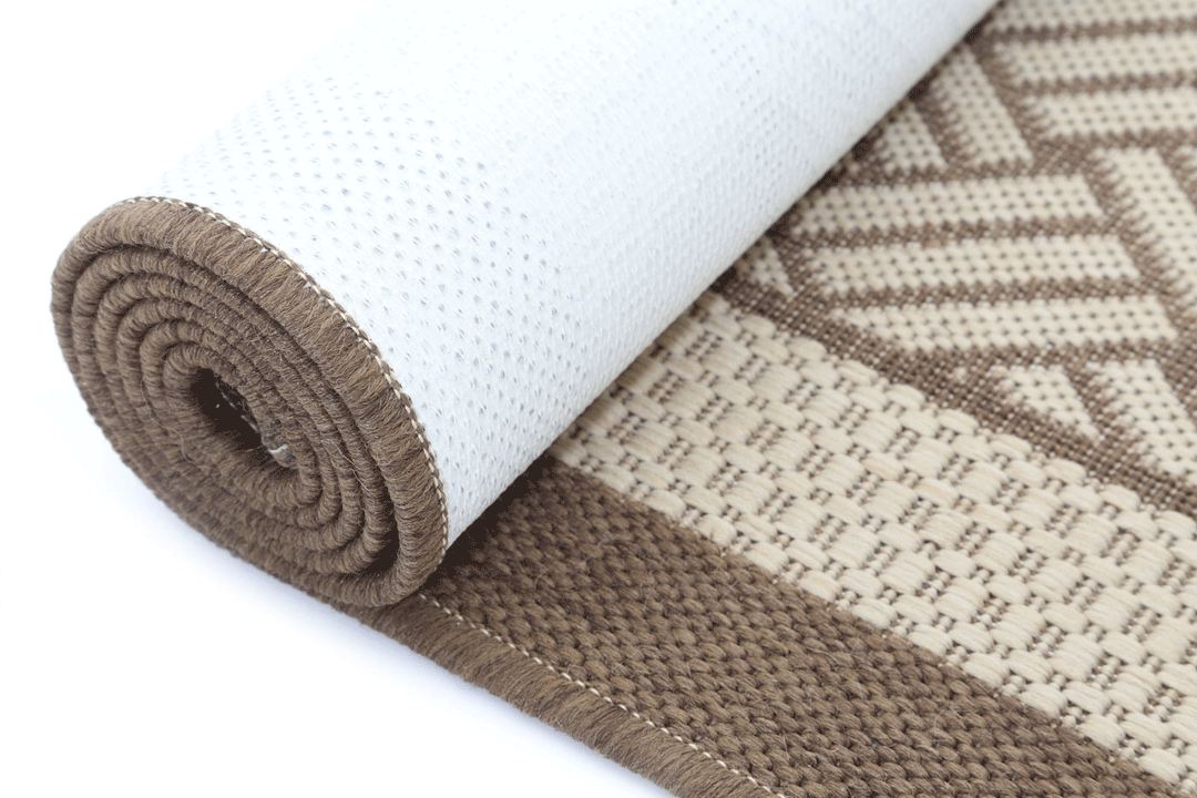 Sisalo Beige Geometric Ikat Bordered Rug - 1828/J84-D