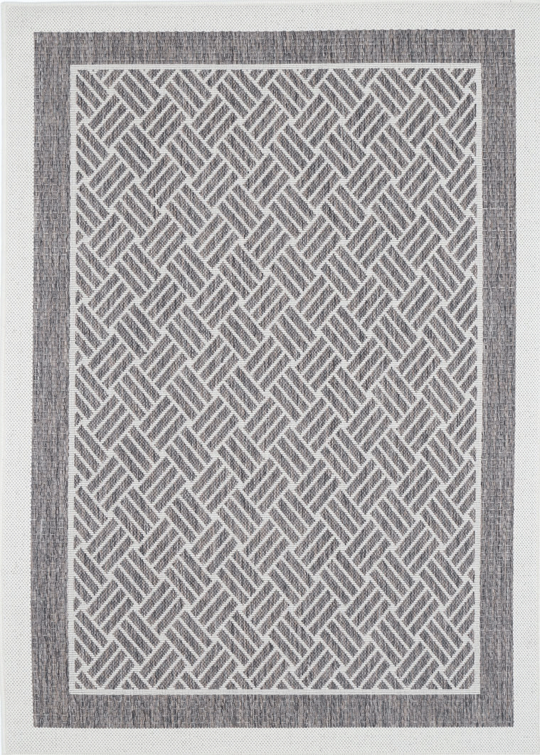 Sisalo Cream Geometric Ikat Bordered Rug - 1828/W71-E