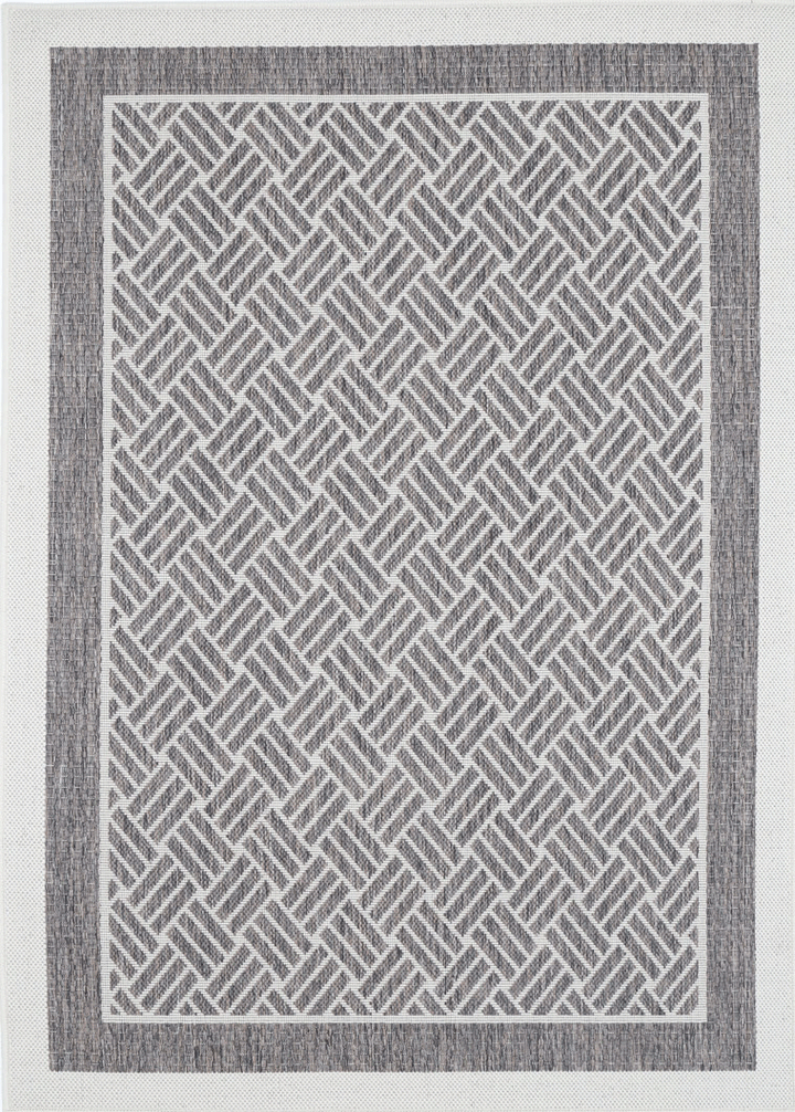 Sisalo Cream Geometric Ikat Bordered Rug - 1828/W71-E