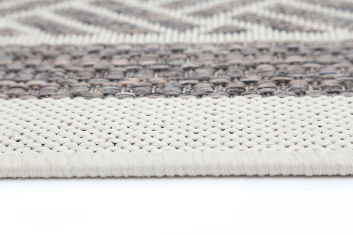 Sisalo Cream Geometric Ikat Bordered Rug - 1828/W71-E