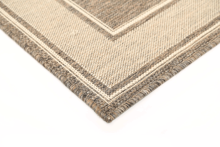 Sisalo Brown Beige Outdoor Bordered Rug - 3885/W71-E