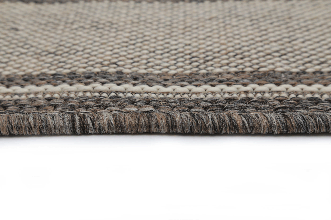 Sisalo Brown Beige Outdoor Bordered Rug - 3885/W71-E