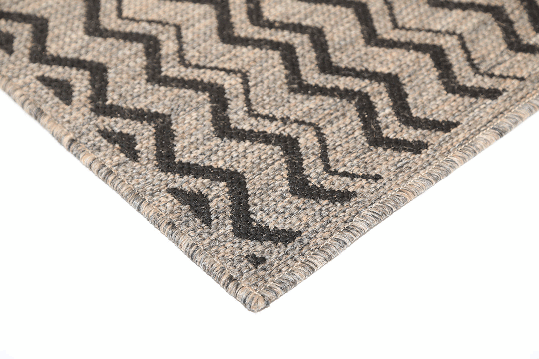 Sisalo Brown Beige and Black Geometric Rug - 5662/J48-E
