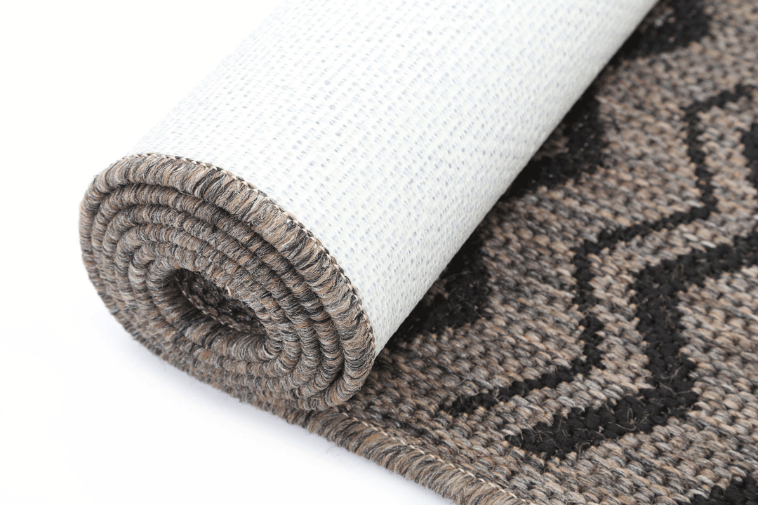 Sisalo Brown Beige and Black Geometric Rug - 5662/J48-E