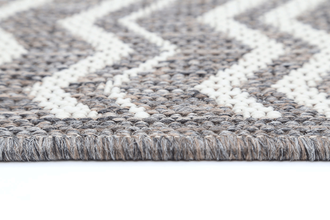 Sisalo Brown Beige and Cream Geometric Rug - 5662/W71-H