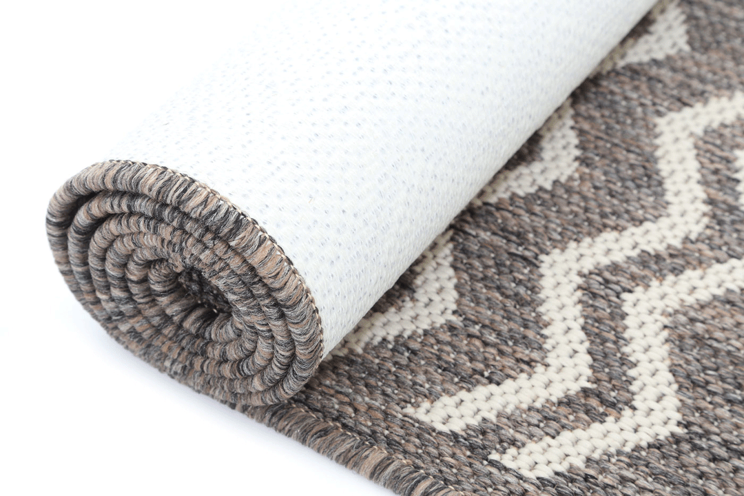 Sisalo Brown Beige and Cream Geometric Rug - 5662/W71-H