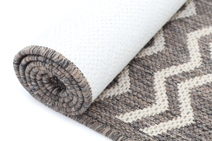 Sisalo Brown Beige and Cream Geometric Rug - 5662/W71-H