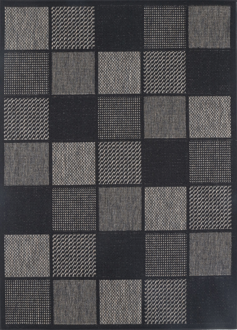 Sisalo Grey Square Shape Patterned Ikat Rug - 85/J48-K