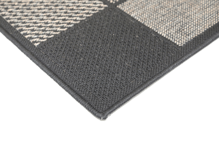 Sisalo Grey Square Shape Patterned Ikat Rug - 85/J48-K
