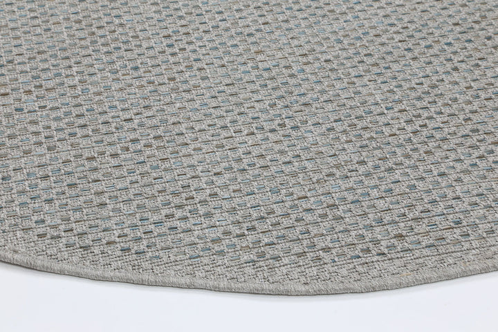 Sydney Silver Blue Indoor Outdoor Rug Round - 18265 396