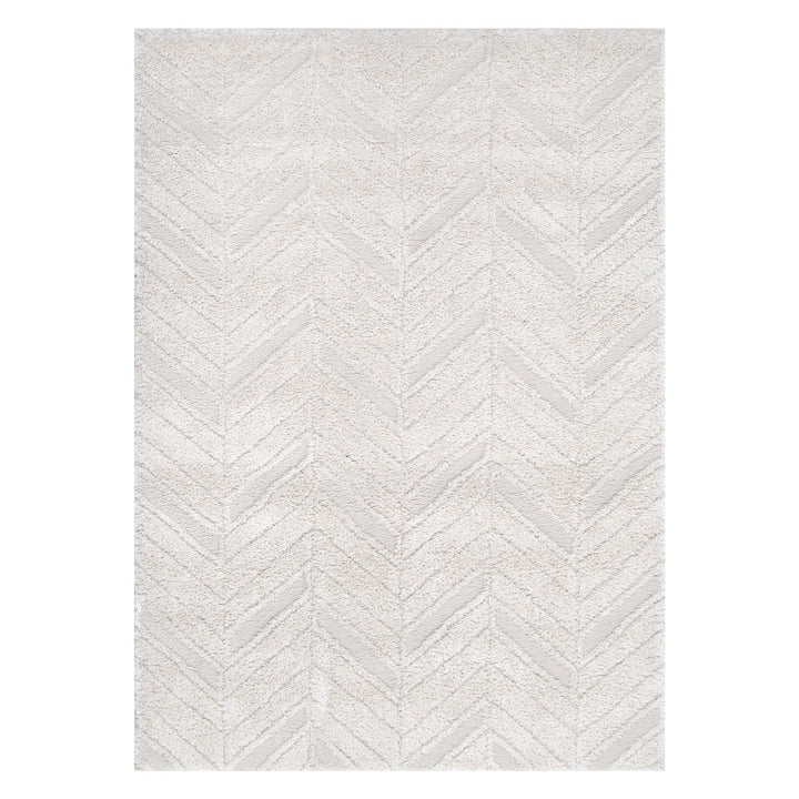 Tender Chevron Beige Shag Rug - TEN01 BEIGE