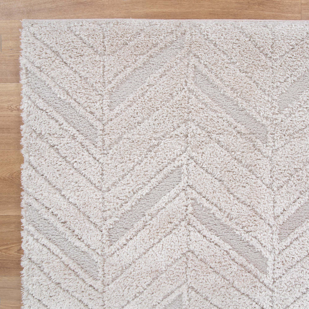 Tender Chevron Beige Shag Rug - TEN01 BEIGE