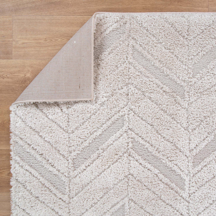 Tender Chevron Beige Shag Rug - TEN01 BEIGE