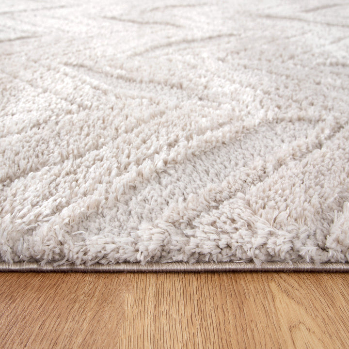 Tender Chevron Beige Shag Rug - TEN01 BEIGE