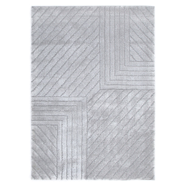 Tender Modern Silver Shag Rug - TEN02 SILVER