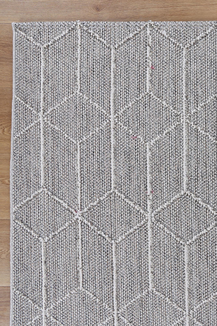 Vanuatu Totori Ash Geometric Flatweave Rug - 01