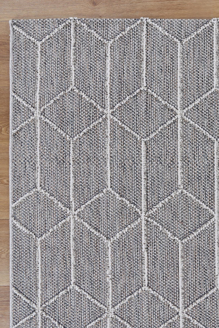 Vanuatu Sikua Grey Geometric Flatweave Rug - 02