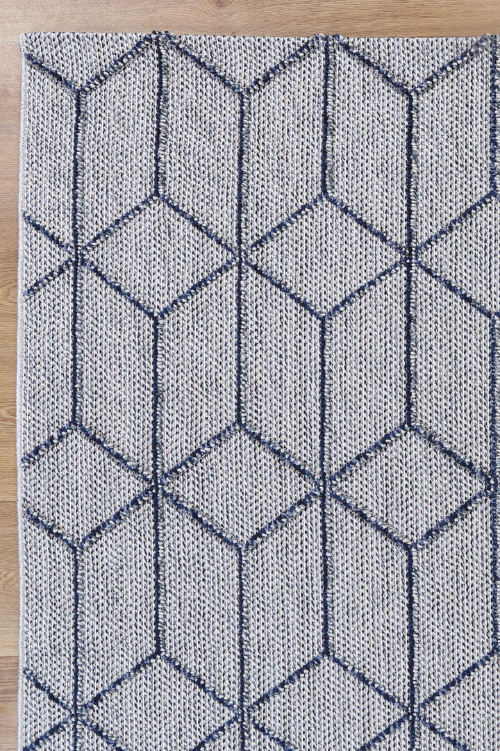 Vanuatu Greenslade Charcoal Geometric Flatweave Rug - 03